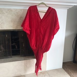 Red Unique Beach Cover Up